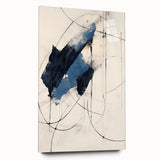 Custom Dining Room Wall Decor – Abstract Navy & Gold Canvas