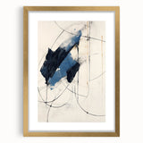 Custom Dining Room Wall Decor – Abstract Navy & Gold Canvas