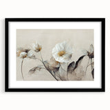 Elegant Floral Living Room Wall Art – Modern Framed Canvas Decor
