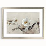 Elegant Floral Living Room Wall Art – Modern Framed Canvas Decor