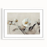 Elegant Floral Living Room Wall Art – Modern Framed Canvas Decor