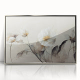 Elegant Floral Living Room Wall Art – Modern Framed Canvas Decor
