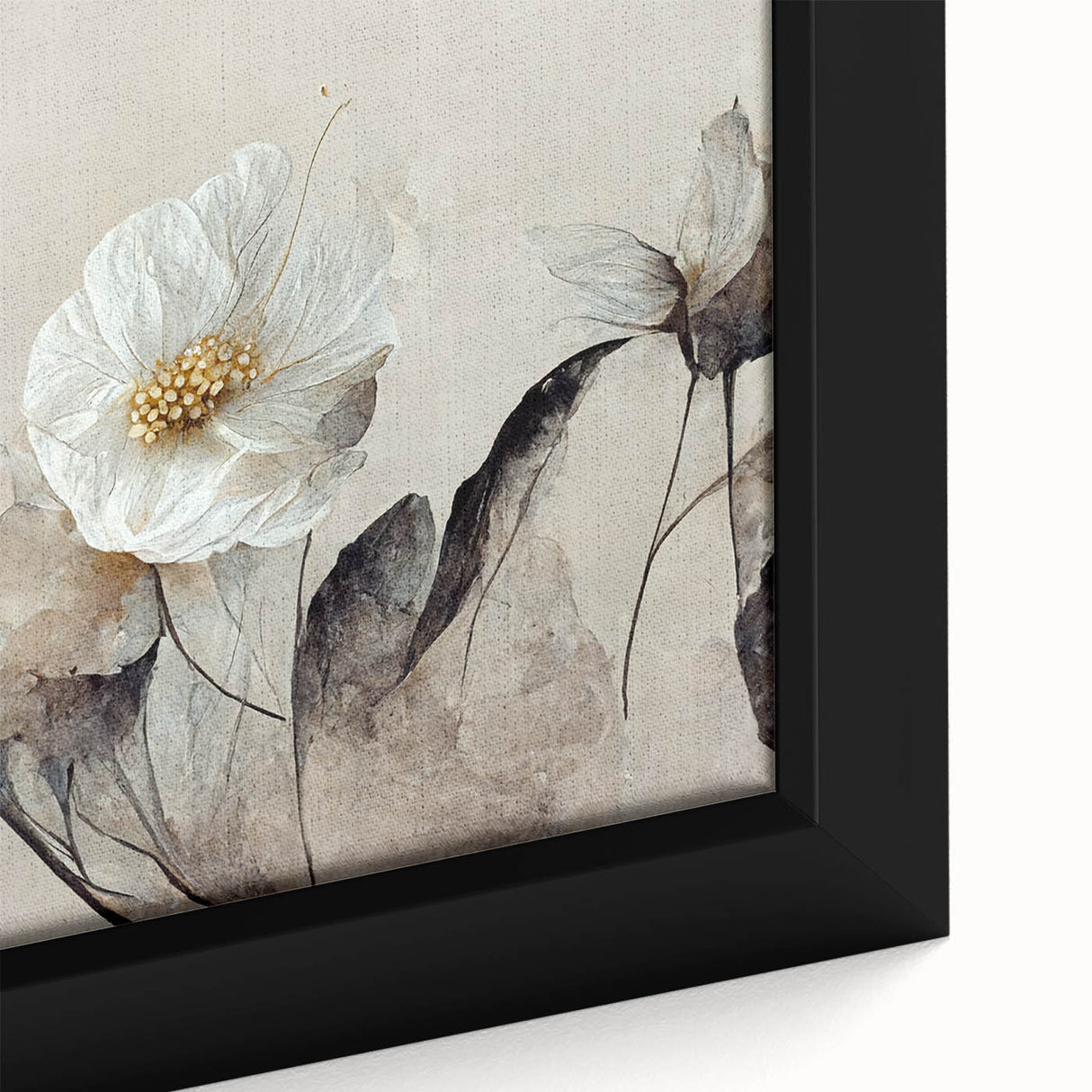 Elegant Floral Living Room Wall Art – Modern Framed Canvas Decor
