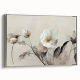 Elegant Floral Living Room Wall Art – Modern Framed Canvas Decor