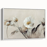 Elegant Floral Living Room Wall Art – Modern Framed Canvas Decor