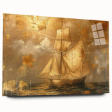 Golden Nautical Office Wall Art – Modern Corporate Decor