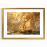 Golden Nautical Office Wall Art – Modern Corporate Decor