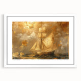 Golden Nautical Office Wall Art – Modern Corporate Decor