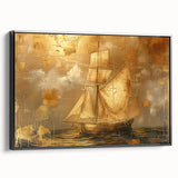 Golden Nautical Office Wall Art – Modern Corporate Decor