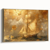 Golden Nautical Office Wall Art – Modern Corporate Decor