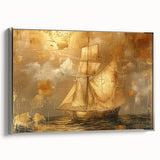 Golden Nautical Office Wall Art – Modern Corporate Decor