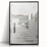 Abstract architecture wall art framed in black acrylic, showcasing geometric shapes and lines. Perfect for modern home decor, adding sophistication and style.