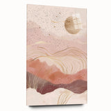 Abstract landscape wall art displayed in a side view, showcasing vibrant colors and unique textures on acrylic glass, ideal for modern home decor.