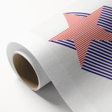 Bold Art Deco Wall Art - 1776 American Star Design in Red and Blue Stripes