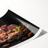 Extra large wall art featuring line art flowers in black on white, rolled print format, ideal for large living room wall art.