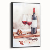 Black and white vintage poster art of a landscape on framed canvas, ideal for bedroom wall decor.