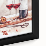 Extra large black wall art featuring colorful, textured food and drink motifs on framed canvas, ideal for living room decor.