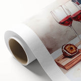 Art deco poster featuring a stylized cocktail, in pastel shades on rolled canvas, ideal for dining room wall art.