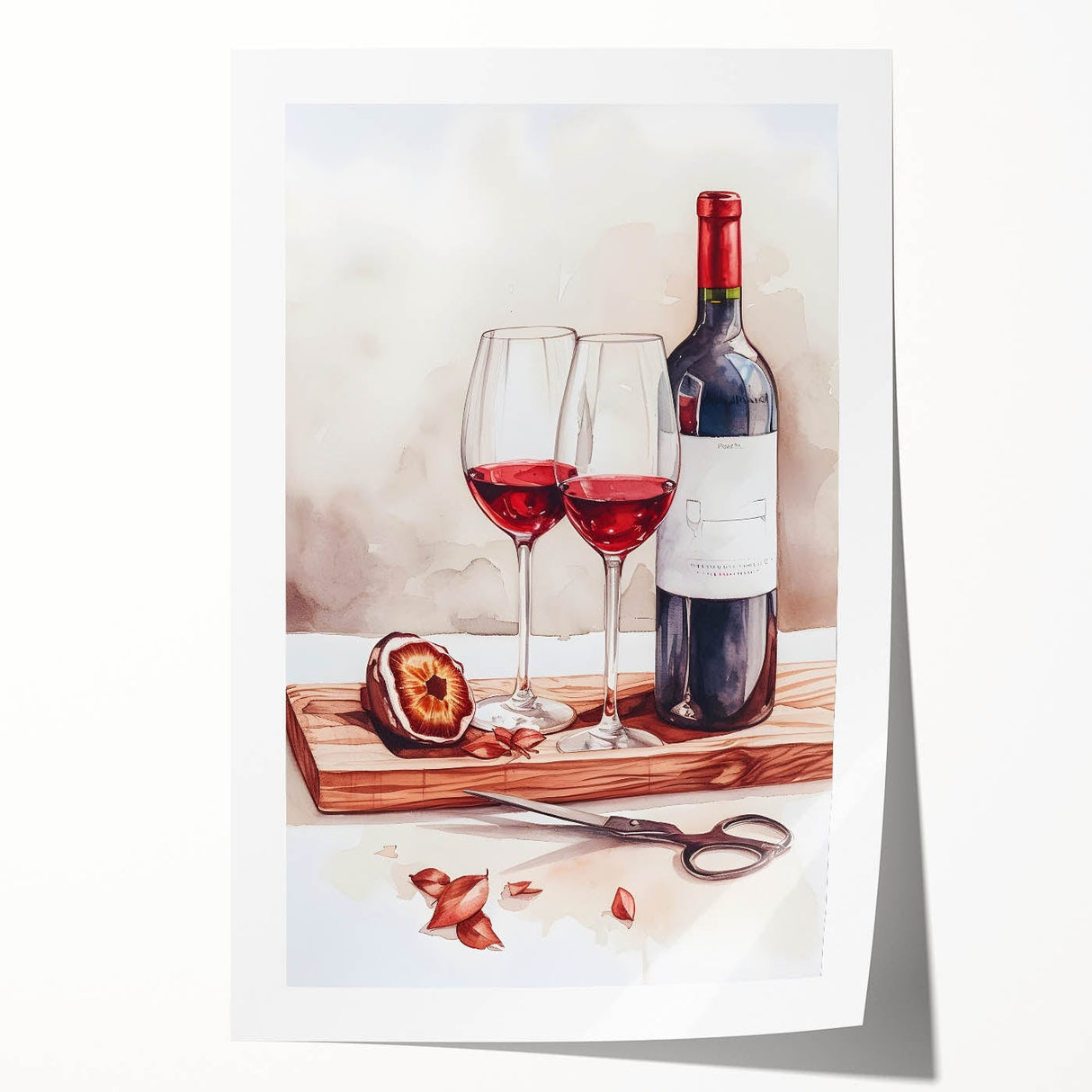 Extra large rolled canvas print featuring a floral design in soft pastel shades, ideal for art wall dining room.