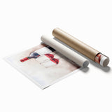 Extra large rolled print featuring a floral art design in muted pastel shades.