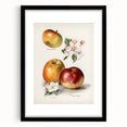 Extra large abstract art print featuring vibrant, colorful fruits on a textured canvas, framed in black.