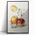 Large abstract wall art featuring assorted fruits in vibrant colors on a black acrylic framed print.
