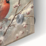 Seasonal Wall Art - Vibrant Cardinal Bird on Snowy Branch Holiday Print
