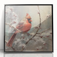 Seasonal Wall Art - Vibrant Cardinal Bird on Snowy Branch Holiday Print