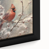 Seasonal Wall Art - Vibrant Cardinal Bird on Snowy Branch Holiday Print