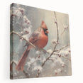 Seasonal Wall Art - Vibrant Cardinal Bird on Snowy Branch Holiday Print
