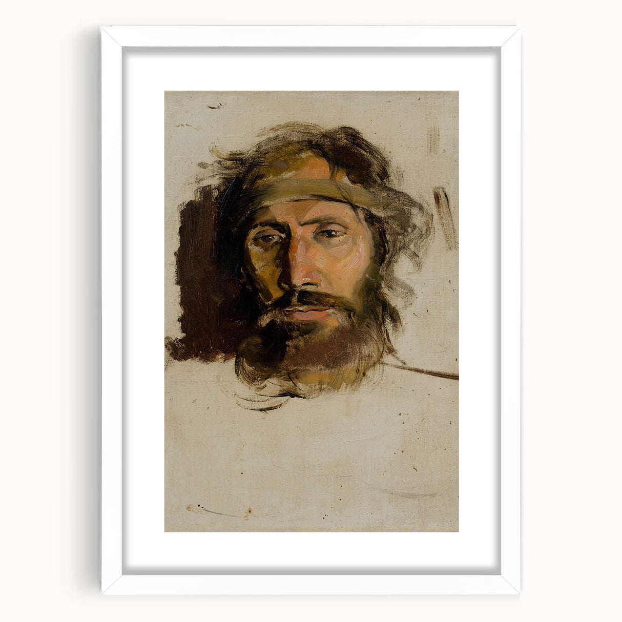 Impressionism Wall Art - Portrait of Christ by László Mednyánszky Print
