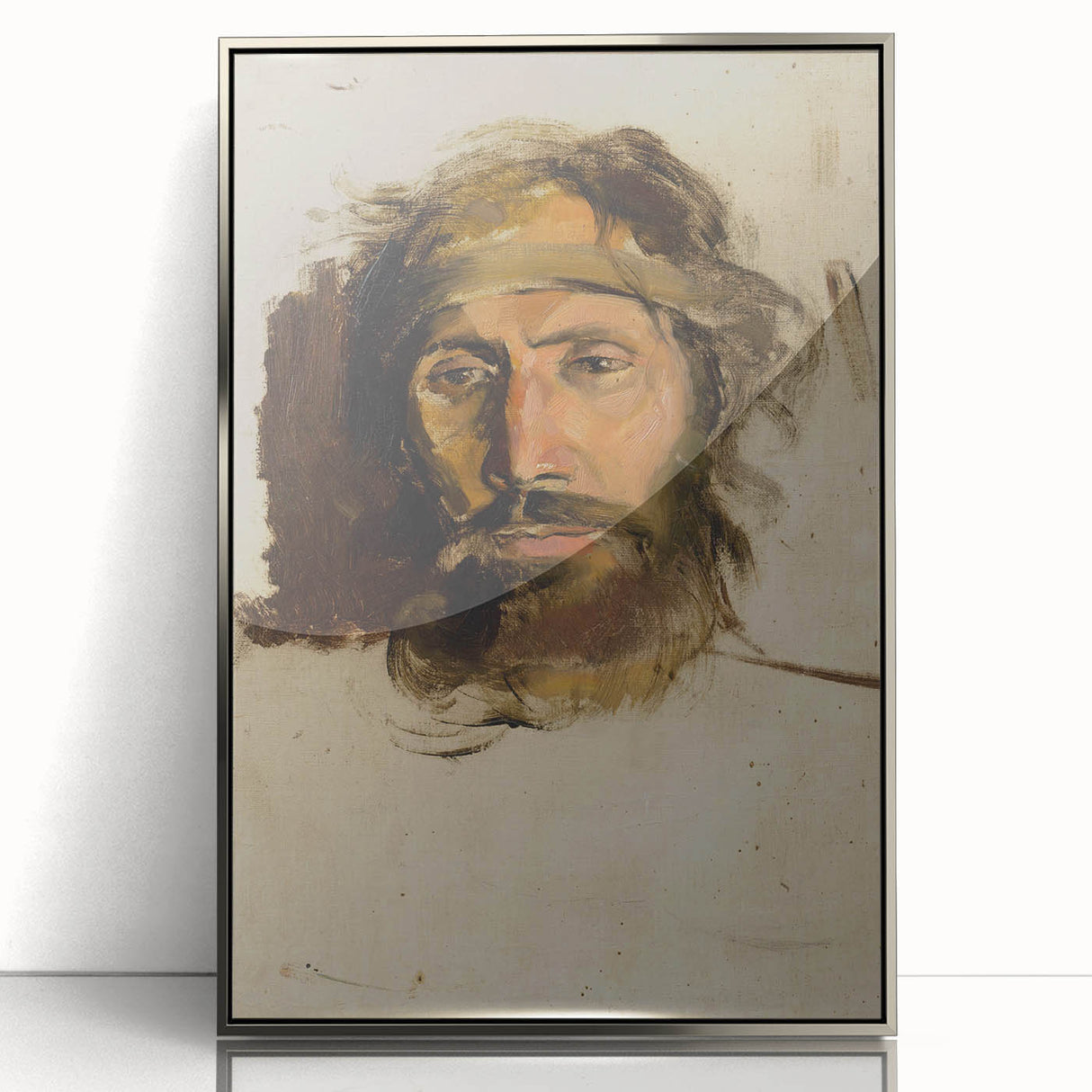 Impressionism Wall Art - Portrait of Christ by László Mednyánszky Print