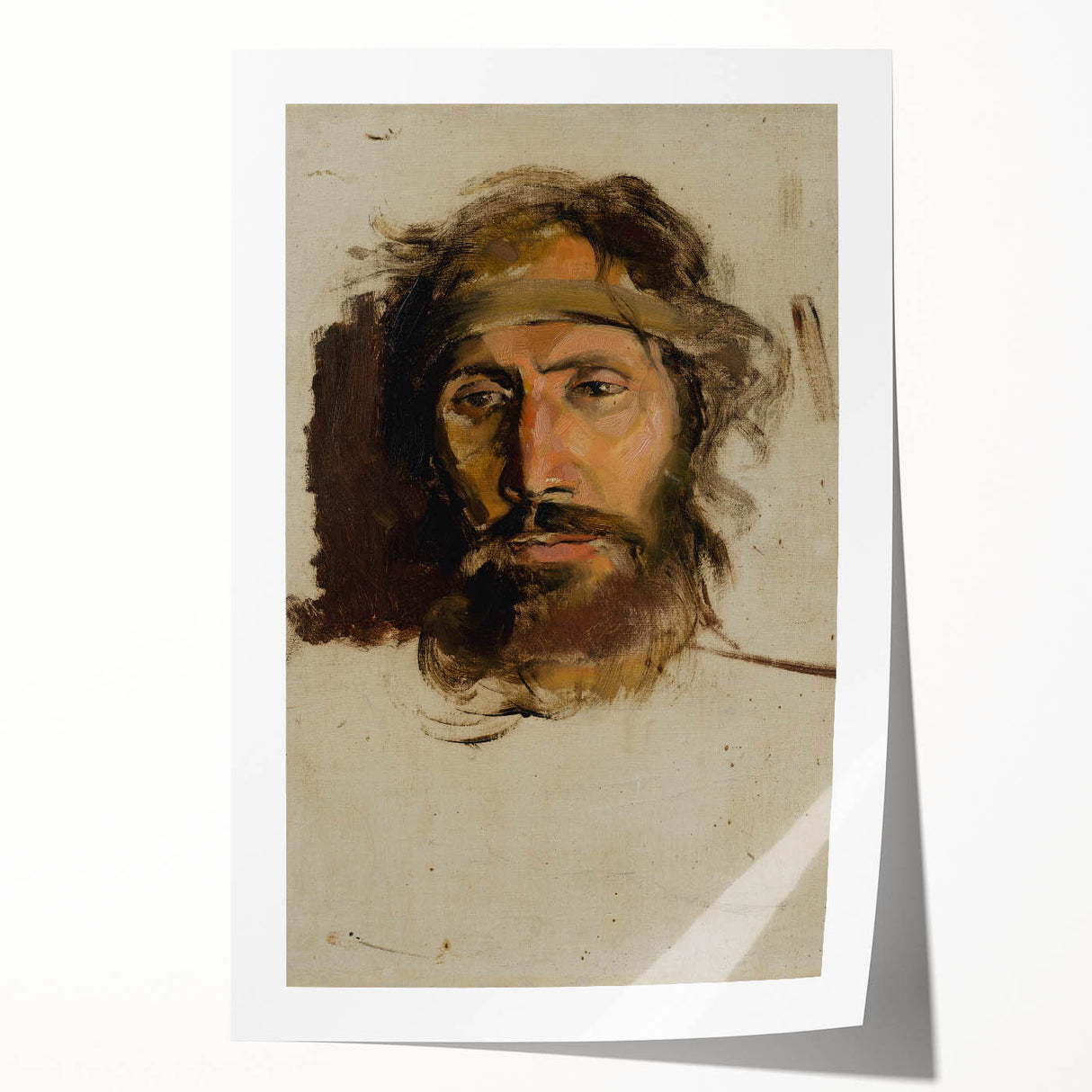 Impressionism Wall Art - Portrait of Christ by László Mednyánszky Print