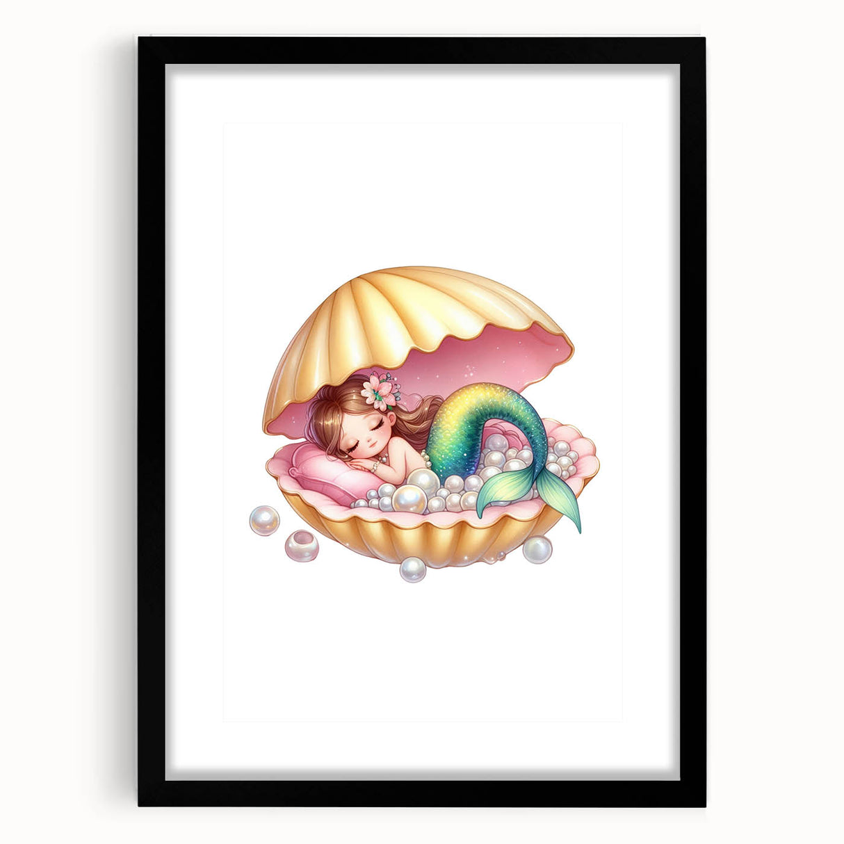 Personalized Kids Art - Mermaid Dreamland Girls Bedroom Decor