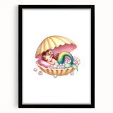 Personalized Kids Art - Mermaid Dreamland Girls Bedroom Decor