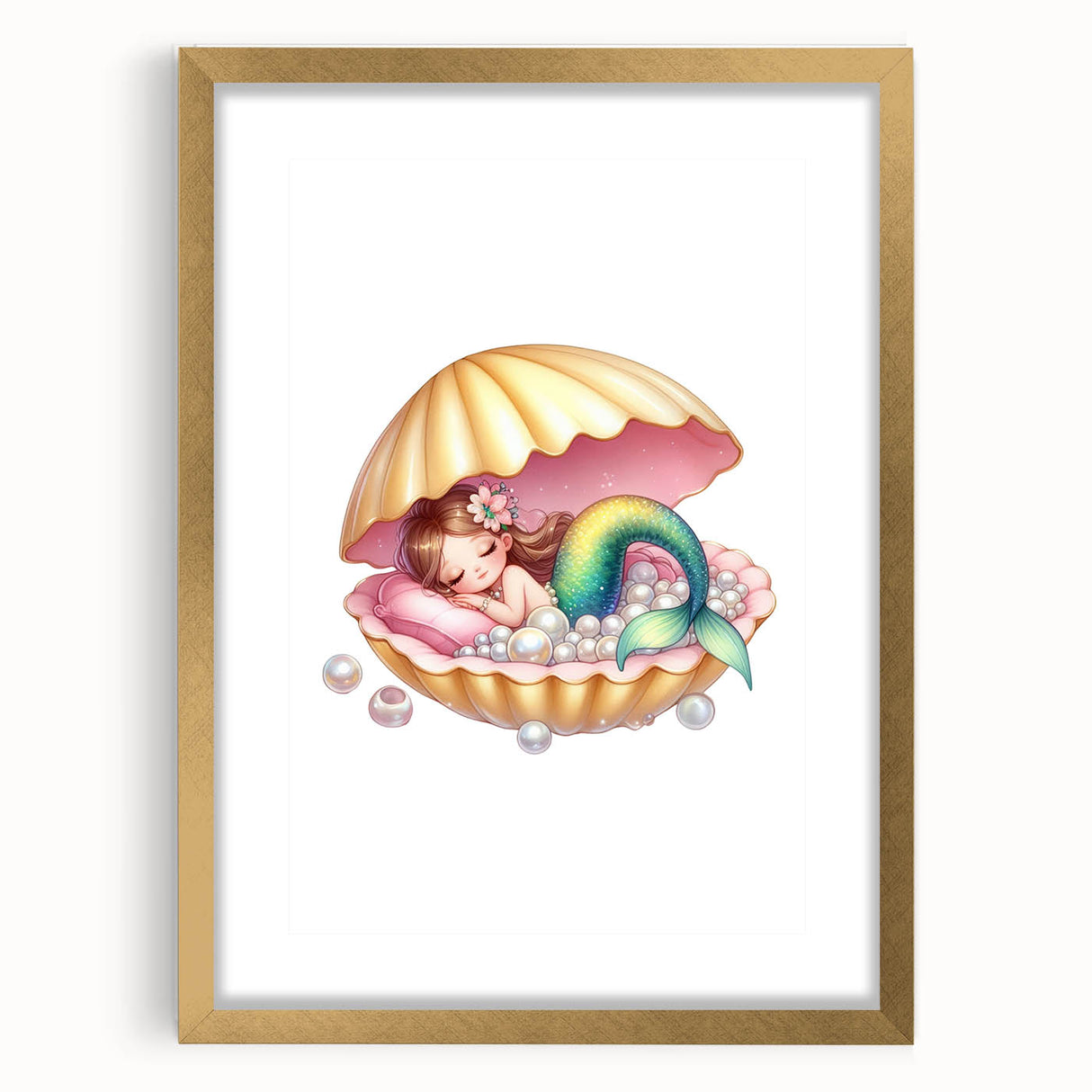 Personalized Kids Art - Mermaid Dreamland Girls Bedroom Decor