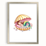 Personalized Kids Art - Mermaid Dreamland Girls Bedroom Decor