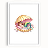 Personalized Kids Art - Mermaid Dreamland Girls Bedroom Decor