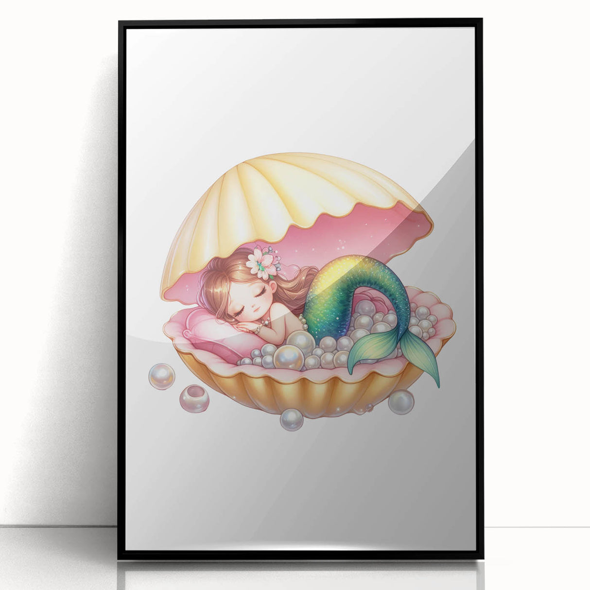 Personalized Kids Art - Mermaid Dreamland Girls Bedroom Decor