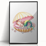 Personalized Kids Art - Mermaid Dreamland Girls Bedroom Decor