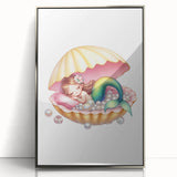 Personalized Kids Art - Mermaid Dreamland Girls Bedroom Decor