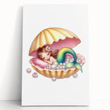 Personalized Kids Art - Mermaid Dreamland Girls Bedroom Decor
