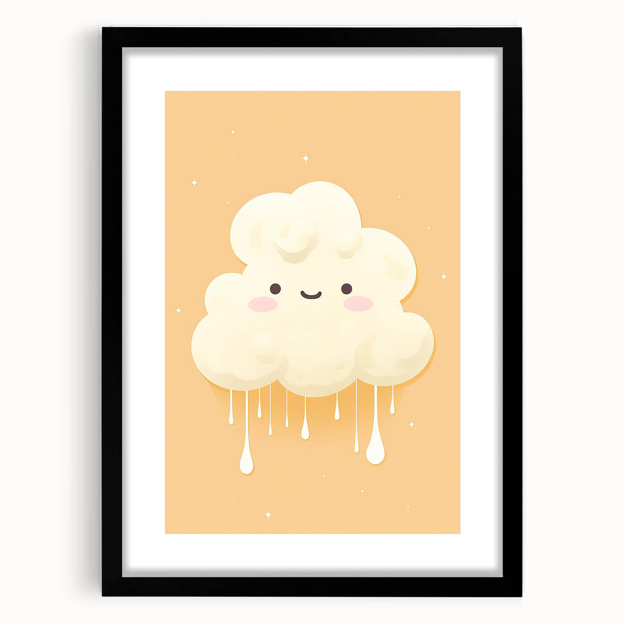Nursery Wall Art – Adorable Cloud Stretched Canvas for Kids
