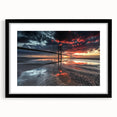 Black landscape bridge frame with a mat, showcasing a modern design in a front view. Ideal for displaying artwork or photos, enhancing home décor aesthetics.