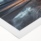 Rolled canvas artwork showcasing a vibrant landscape bridge design in rich colors, ideal for home decor. Packaged securely in a durable cardboard tube for protection during shipping.