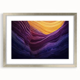 Silver-framed landscape artwork showcasing vibrant canyons with a mat, perfect for home decor. Ideal for nature lovers seeking stunning wall displays.