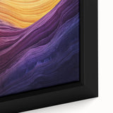 Framed canvas artwork showcasing a stunning landscape of canyons, featuring vibrant colors and intricate details, perfect for enhancing home décor.