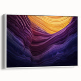 Framed canvas artwork showcasing a stunning landscape of canyons in warm earth tones, set against a white background, ideal for home decor and nature enthusiasts.