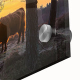 Close-up of a vibrant acrylic landscape artwork depicting a serene countryside scene with lush greenery and rolling hills, perfect for home decor enthusiasts.