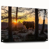 Acrylic glass artwork showcasing a vibrant countryside landscape, viewed from the side with colorful pins accentuating the design, perfect for home decor.
